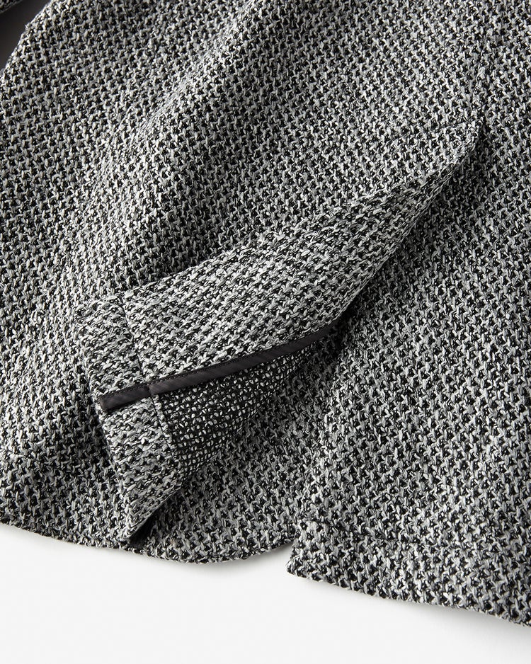 尾州の匠・ラッセル編みニットジャケット 詳細画像 ブラック×ホワイト 6