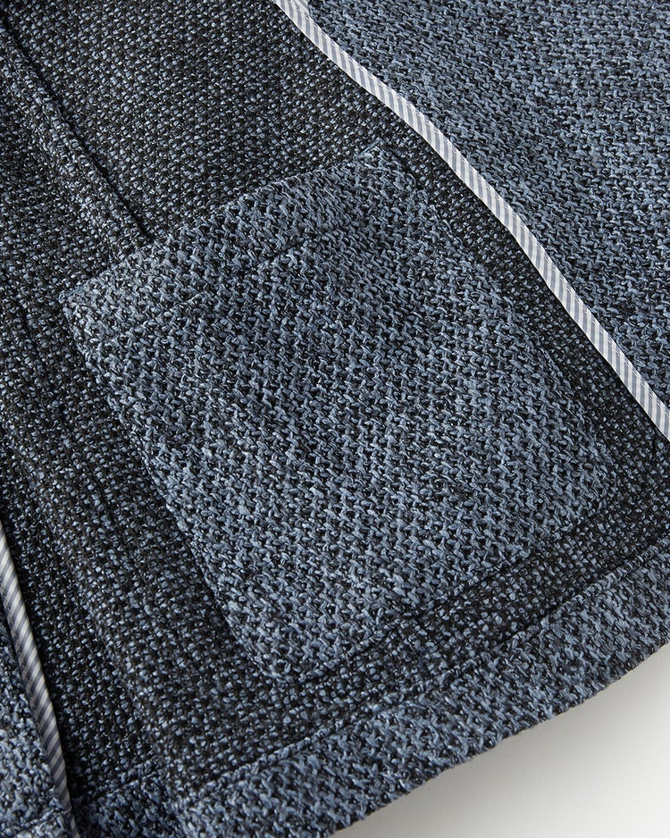 尾州の匠・ラッセル編みニットジャケット 詳細画像 杢ブルー 3