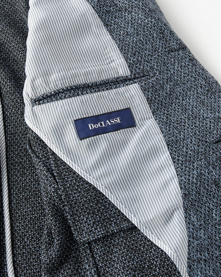 尾州の匠・ラッセル編みニットジャケット 詳細画像 杢ブルー 4