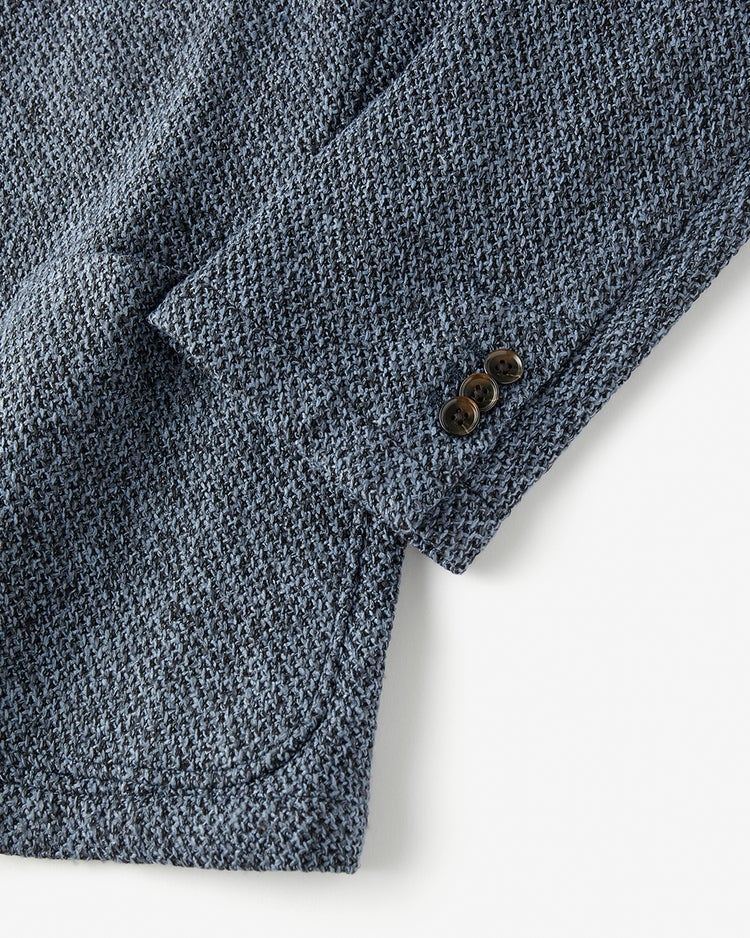 尾州の匠・ラッセル編みニットジャケット 詳細画像 杢ブルー 5