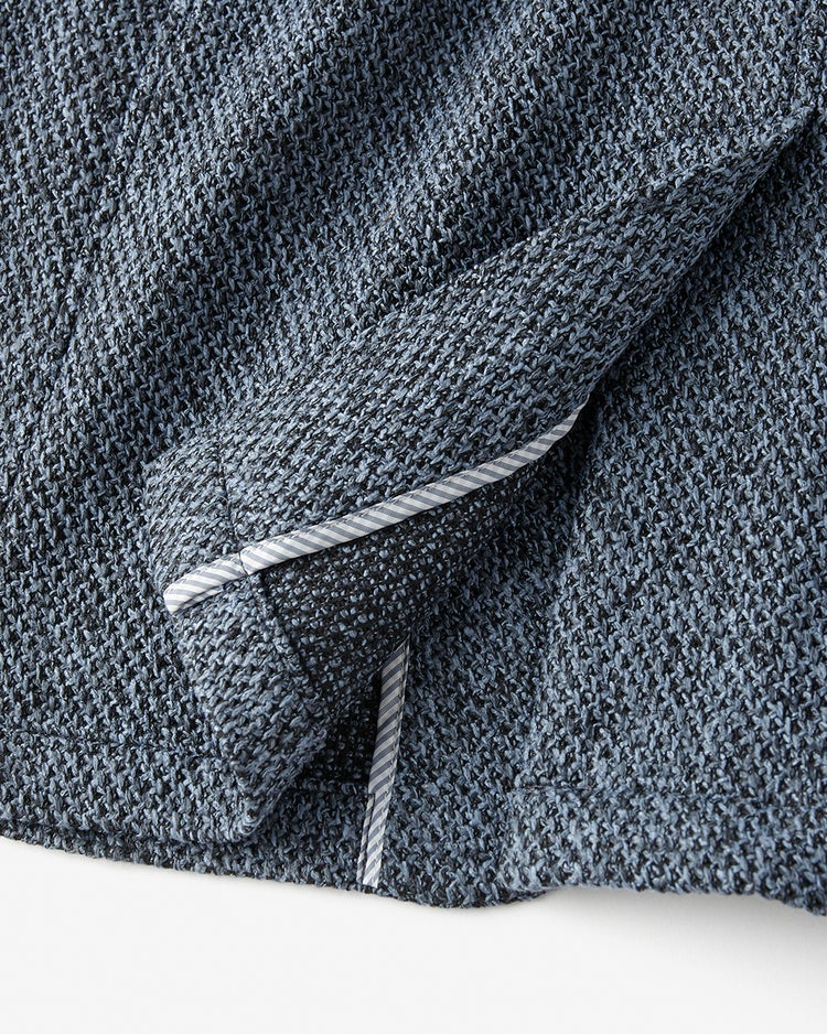 尾州の匠・ラッセル編みニットジャケット 詳細画像 杢ブルー 6