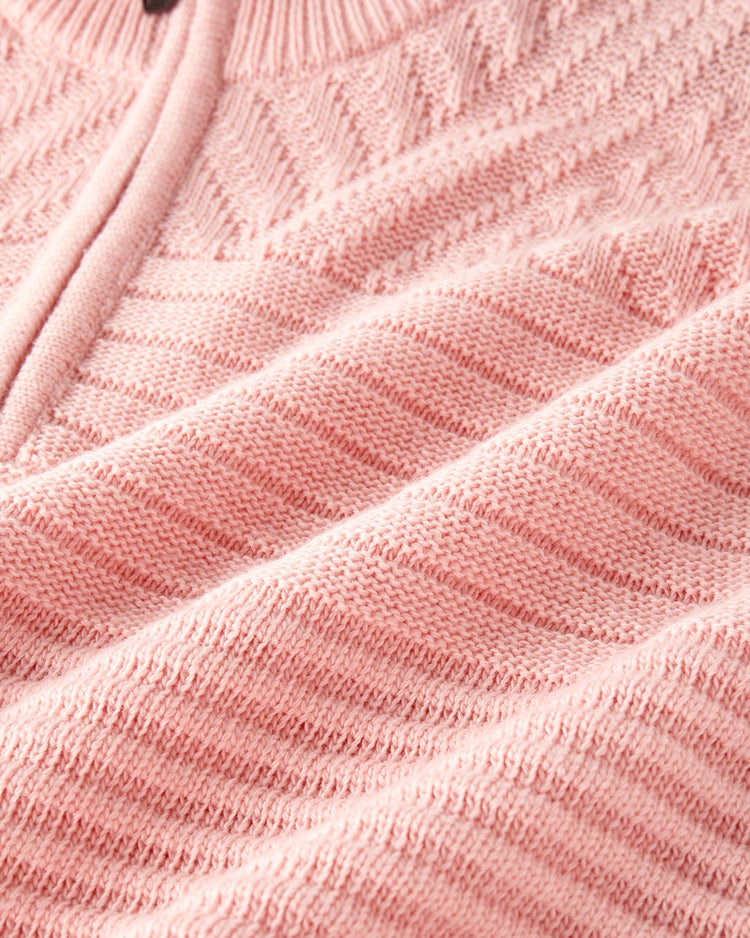 ウールブレンド・柄編みハーフジップ 詳細画像 ライトピンク 2