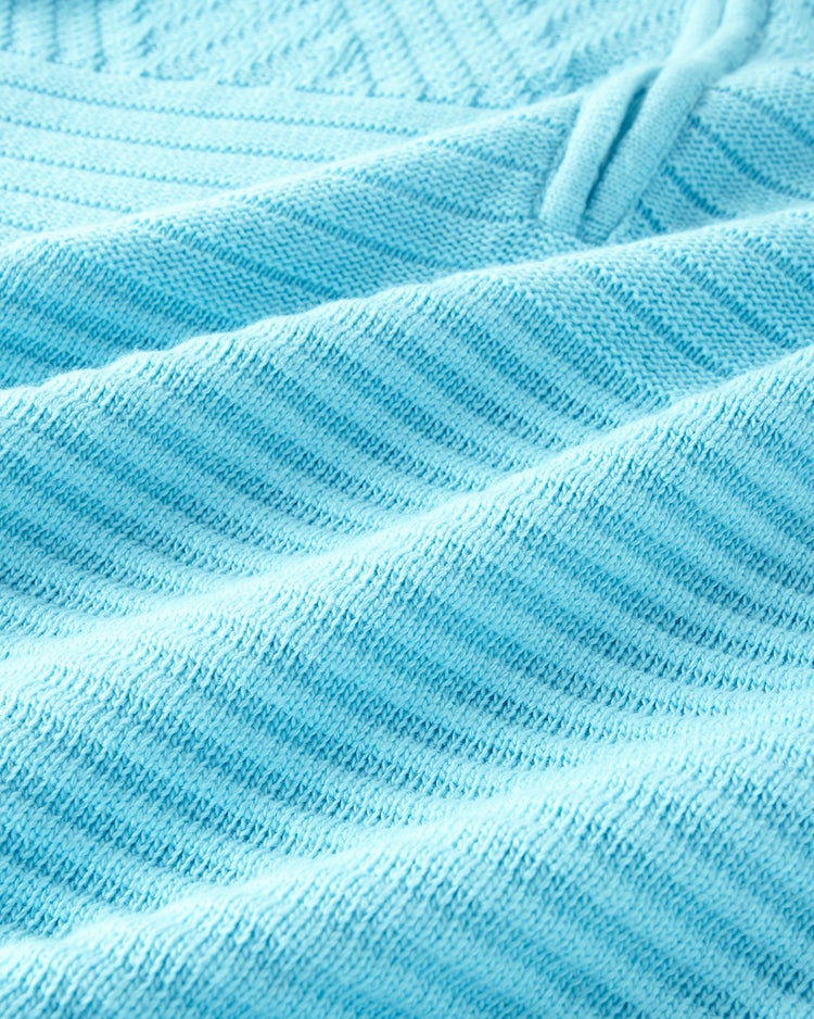 ウールブレンド・柄編みハーフジップ 詳細画像 サックス 2