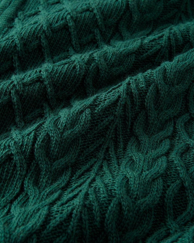 ウールブレンド・柄編みハーフジップ 詳細画像 グリーン 3