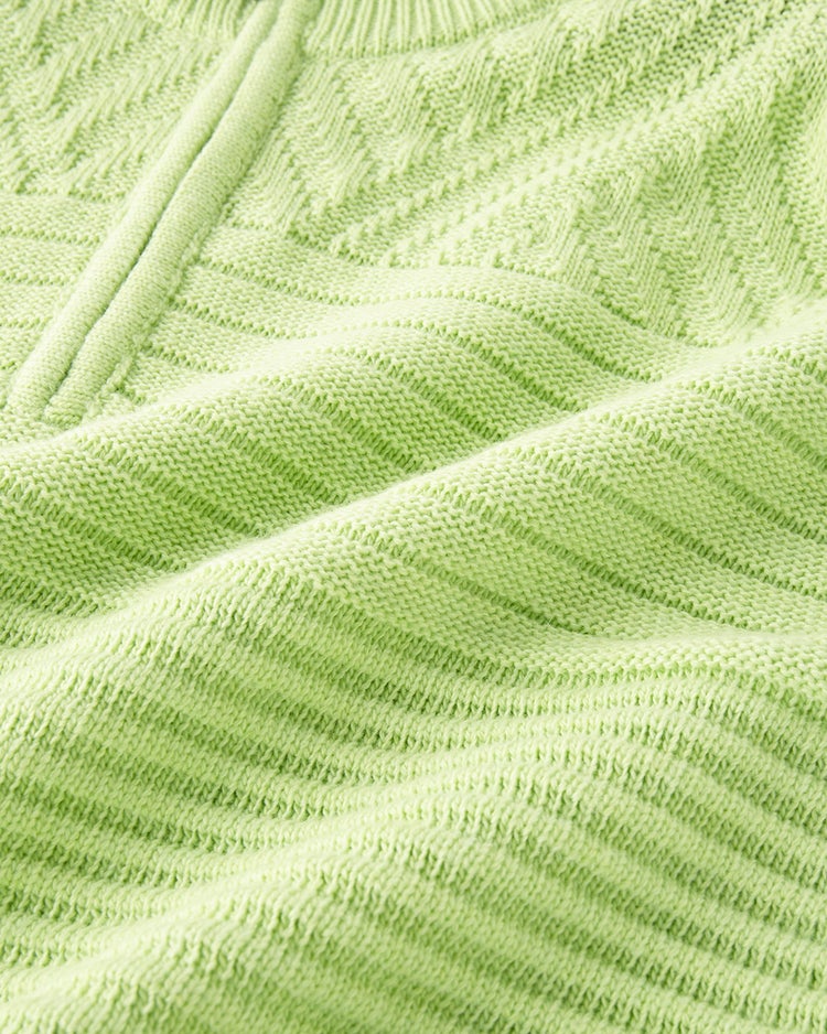 ウールブレンド・柄編みハーフジップ 詳細画像 ミントグリーン 2
