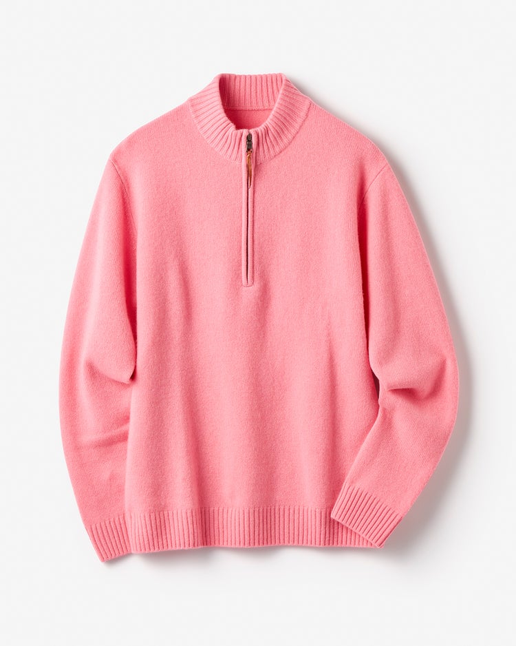 厳選ピュアカシミヤ・ハーフジップ 詳細画像 ピンク 1