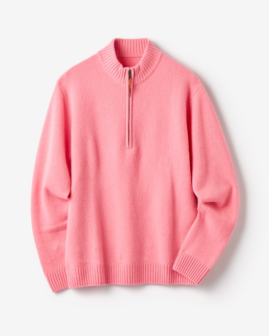 厳選ピュアカシミヤ・ハーフジップ