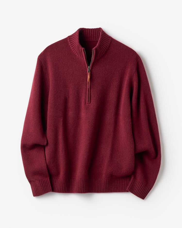 厳選ピュアカシミヤ・ハーフジップ 詳細画像 ワイン 3