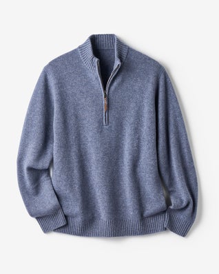 厳選ピュアカシミヤ・ハーフジップ