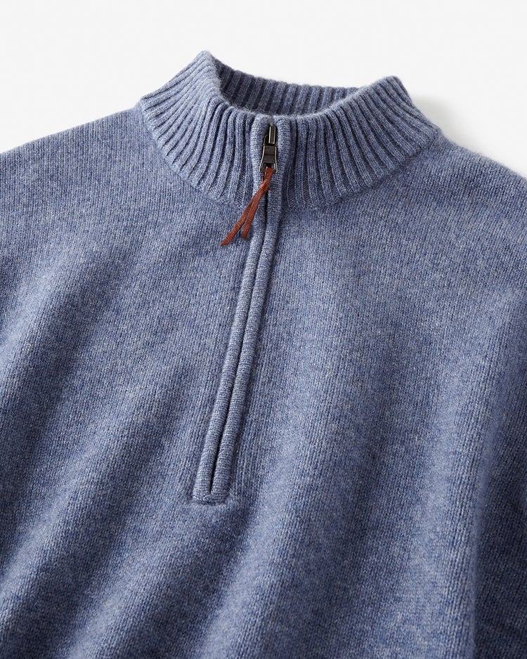 厳選ピュアカシミヤ・ハーフジップ 詳細画像 インディゴ 2
