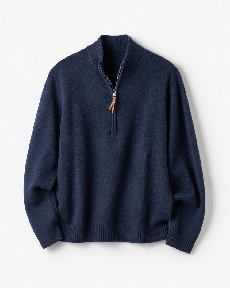 厳選ピュアカシミヤ・ハーフジップ 詳細画像 ダークネイビー 1