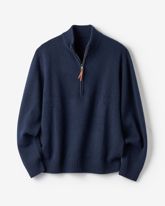 厳選ピュアカシミヤ・ハーフジップ