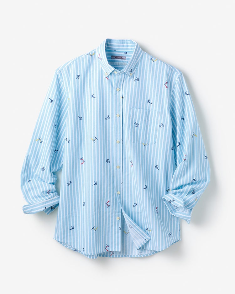 ピュアファイン・美色柄オックスシャツ長袖 詳細画像 ハーバー 1