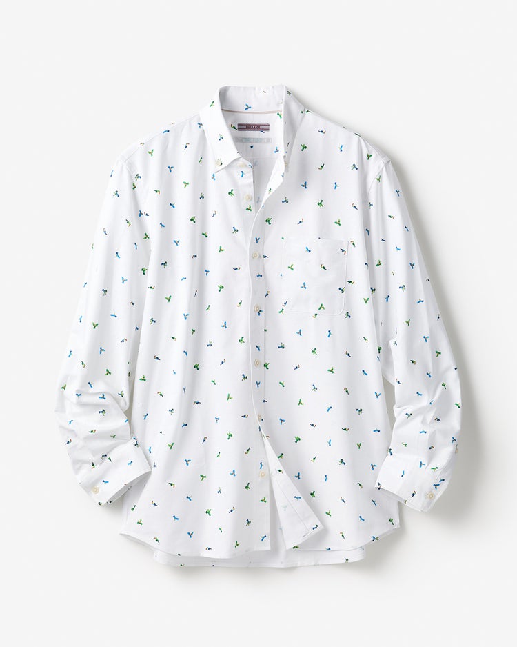 ピュアファイン・美色柄オックスシャツ長袖 詳細画像 バード 1