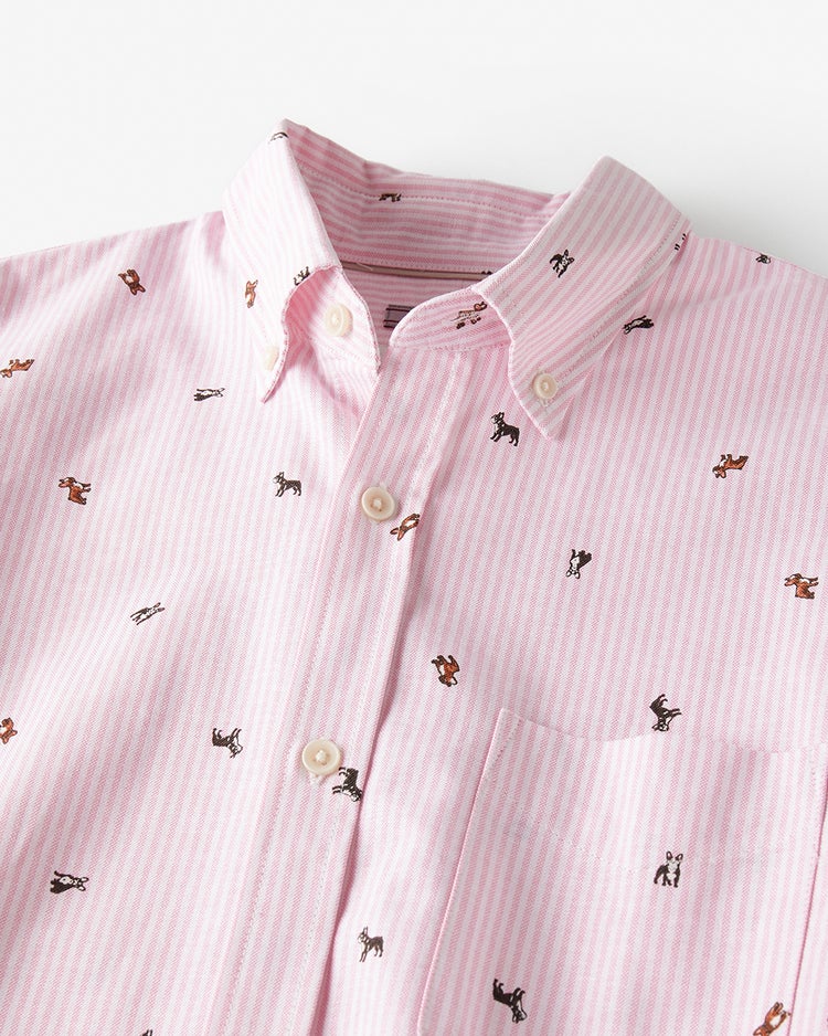 ピュアファイン・美色柄オックスシャツ長袖 詳細画像 ドッグ3 2