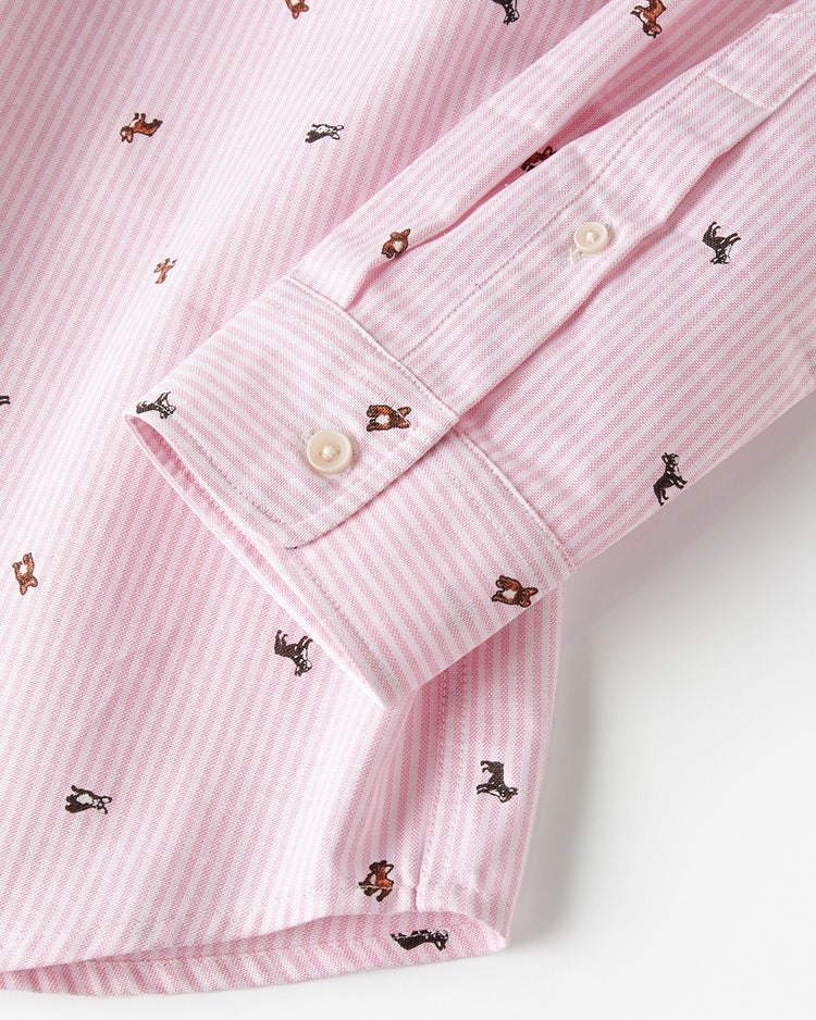 ピュアファイン・美色柄オックスシャツ長袖 詳細画像 ドッグ3 4