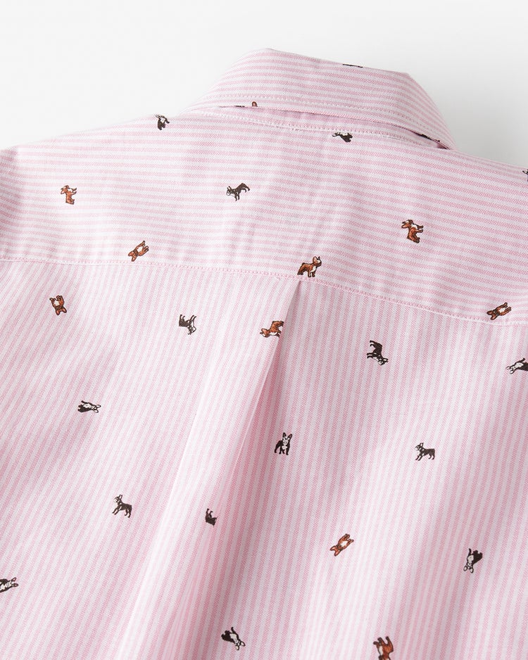 ピュアファイン・美色柄オックスシャツ長袖 詳細画像 ドッグ3 5