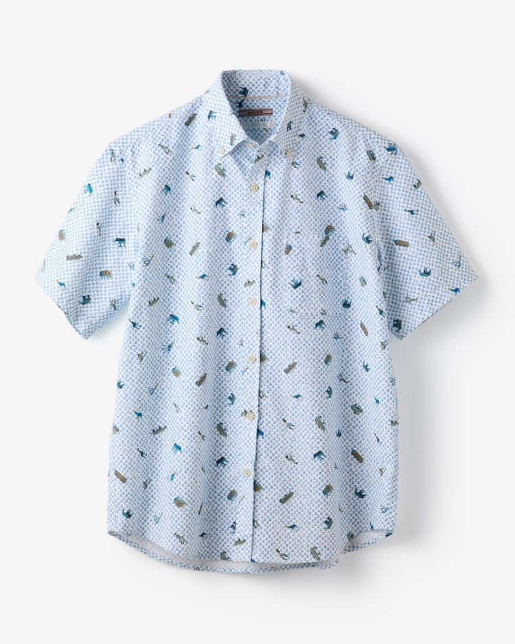 ピュアファイン・美色柄オックスシャツ半袖 詳細画像 アニマル5 2