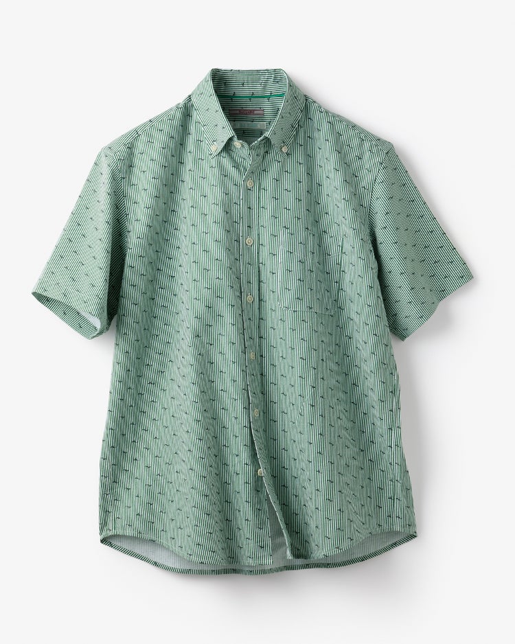 ピュアファイン・美色柄オックスシャツ半袖 詳細画像 ホエール 1