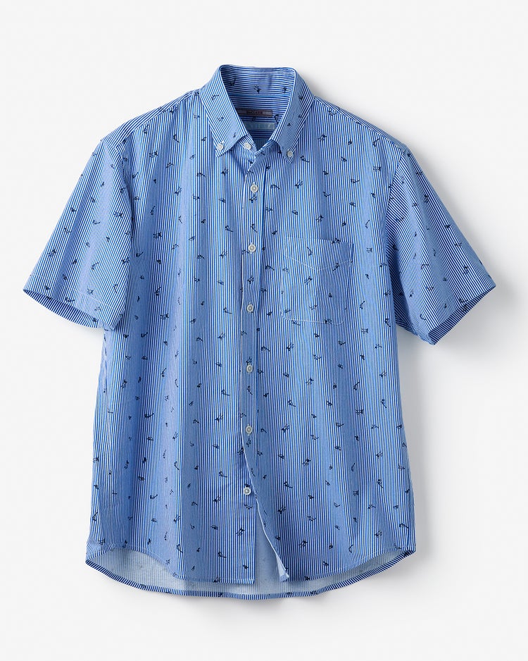 ピュアファイン・美色柄オックスシャツ半袖 詳細画像 キャット3 1