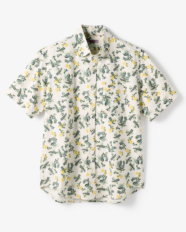 ピュアファイン・美色柄オックスシャツ半袖 詳細画像 フラワー 1