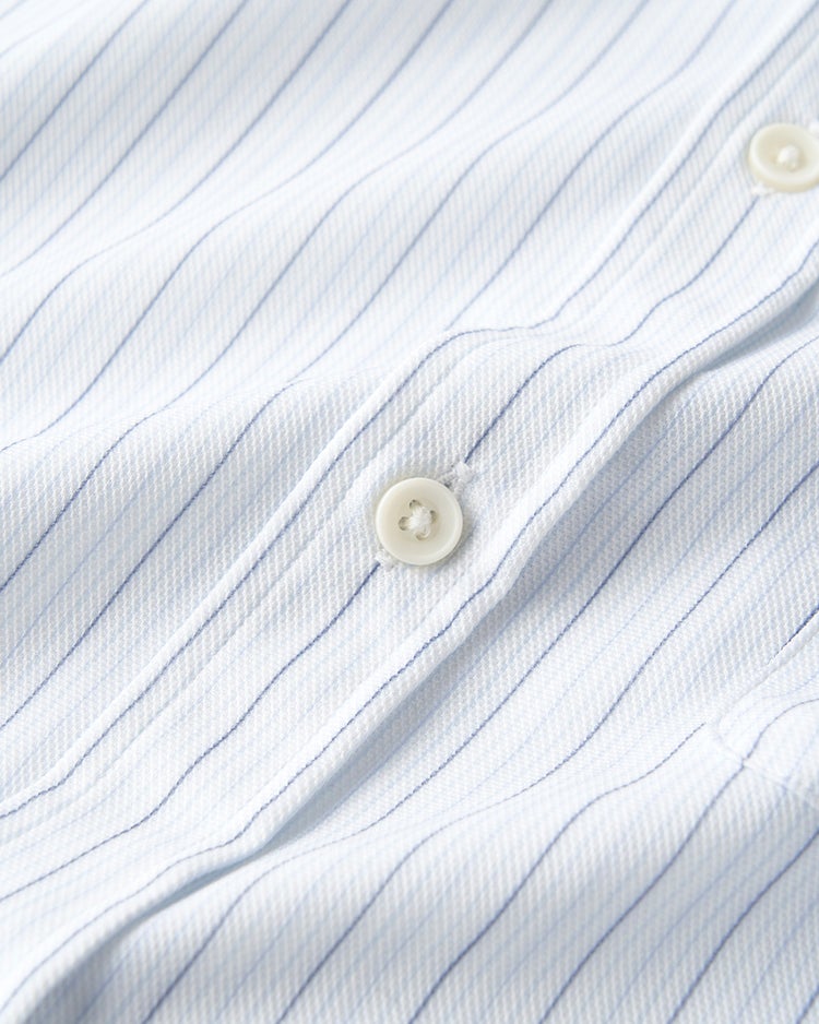 防シワ速乾ラク快適ジャージシャツ 詳細画像 サックスストライプ 2