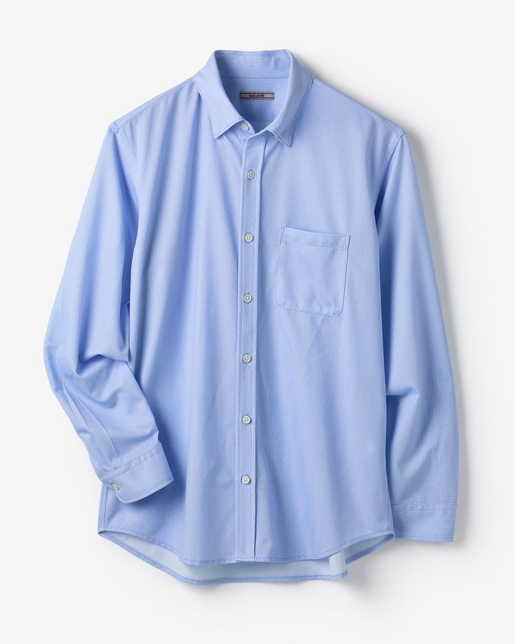 防シワ速乾ラク快適ジャージシャツ 詳細画像 サックス 2