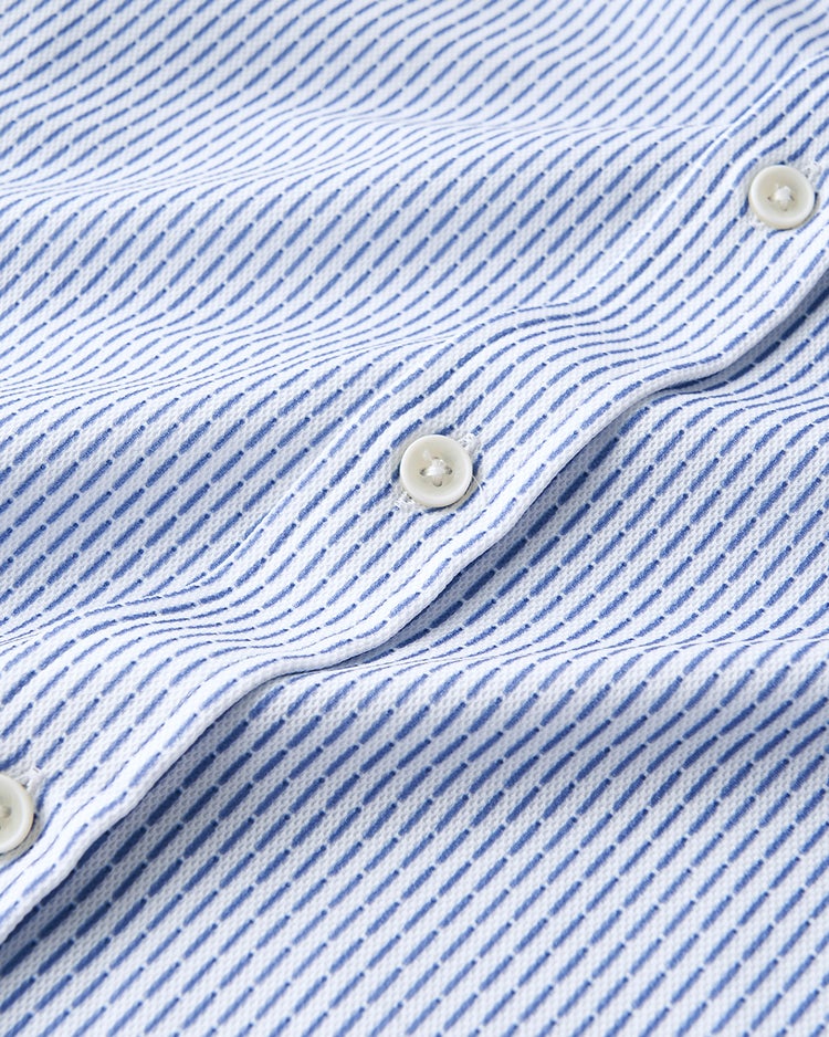 防シワ速乾ラク快適ジャージシャツ 詳細画像 ブルーストライプ 2