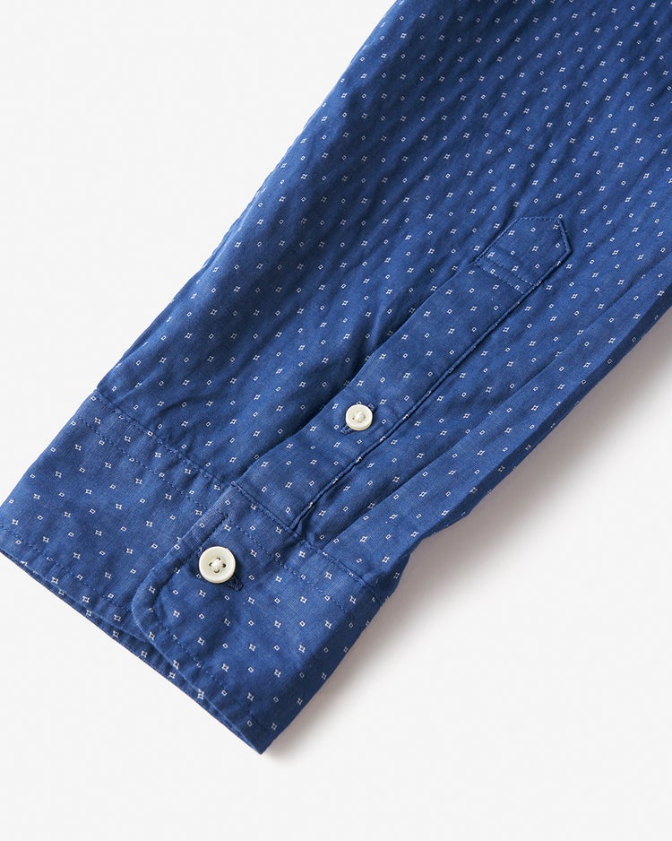 綿100%ダブルクロスシャツ 詳細画像 ブルー 3