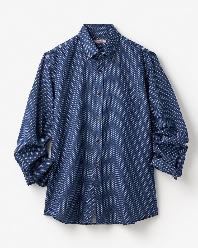 綿100%ダブルクロスシャツ 詳細画像 ネイビー 1