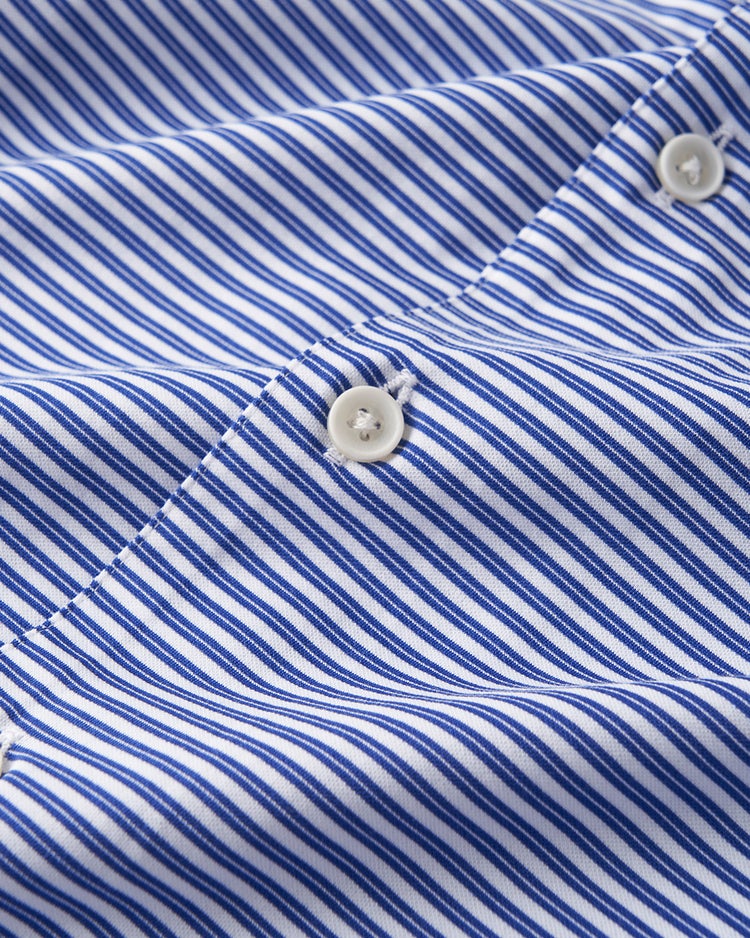 防シワ速乾ストレッチボーダーシャツ 詳細画像 ホワイトｘネイビー 3