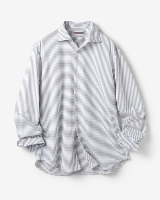 防シワ速乾ストレッチボーダーシャツ