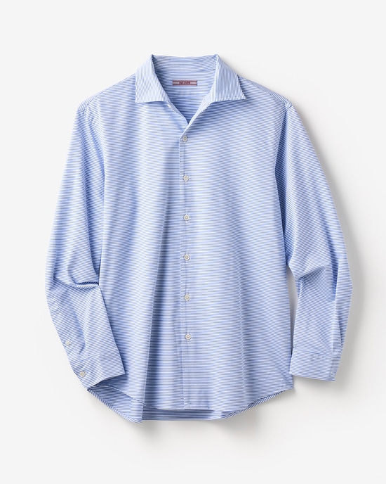 防シワ速乾ストレッチボーダーシャツ