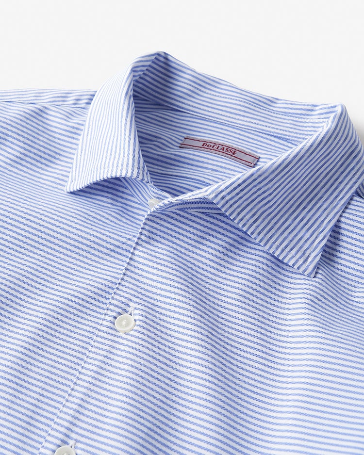 防シワ速乾ストレッチボーダーシャツ 詳細画像 ブルー・パターン 2