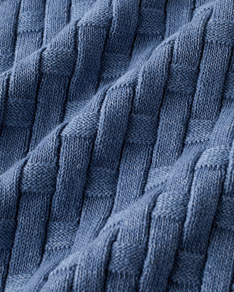 立体バスケット編み重ね着風ベスト 詳細画像 インディゴ 2