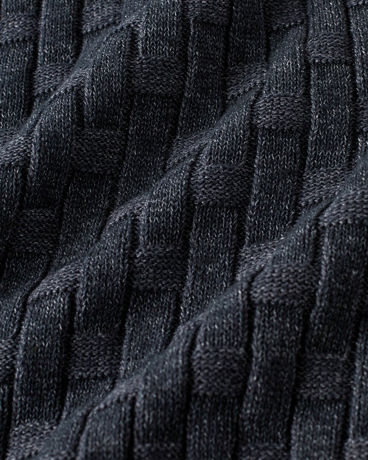 立体バスケット編み重ね着風ベスト 詳細画像 ダークインディゴ 2