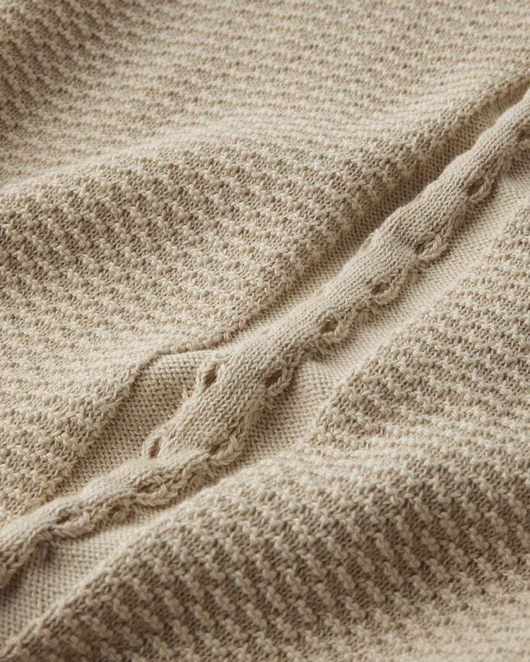 立体編みアラン柄ハーフジップ 詳細画像 グレージュ 3