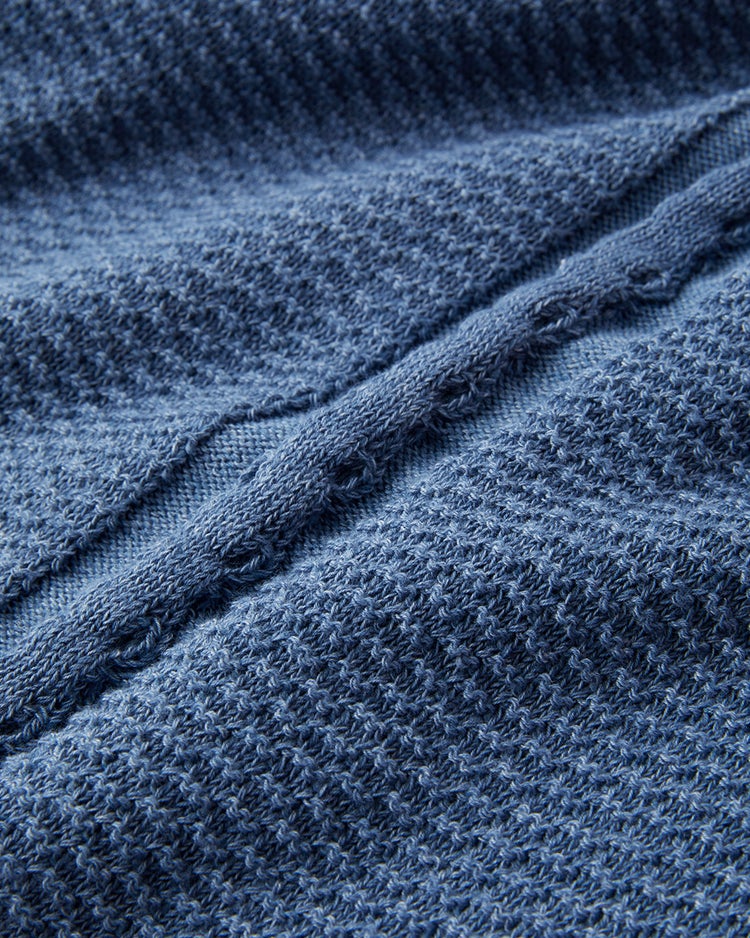 立体編みアラン柄ハーフジップ 詳細画像 インディゴ 2