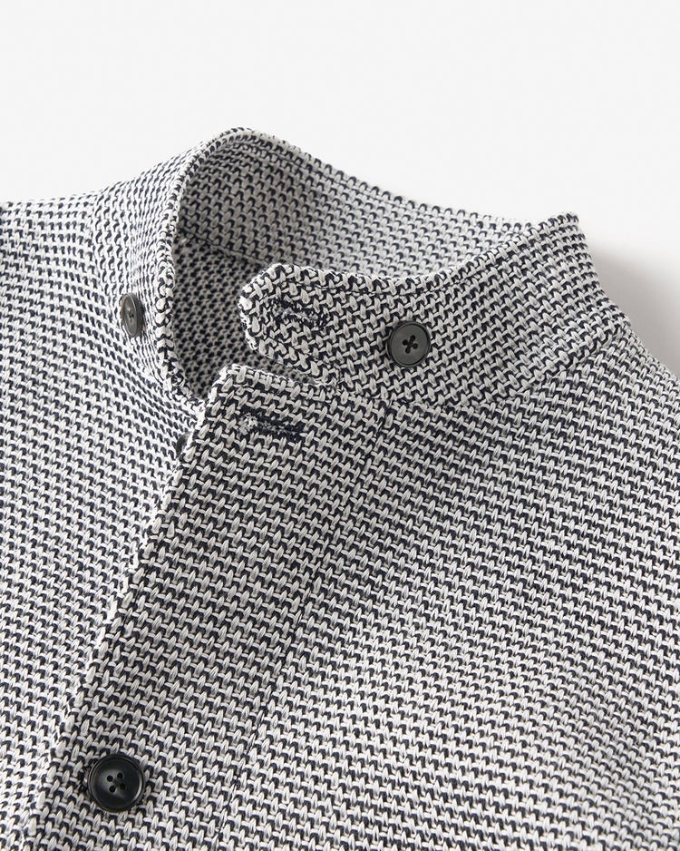 2WAYラッセル編みジャケット 詳細画像 ネイビー&times;ホワイト 4