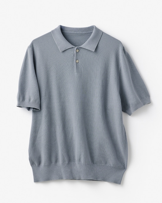 レトロウォッシュ綿100%ニットポロ
