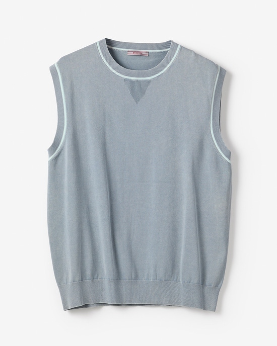 レトロウォッシュ綿100%ニットベスト