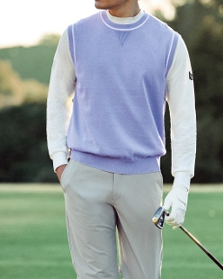 レトロウォッシュ綿100%ニットベスト