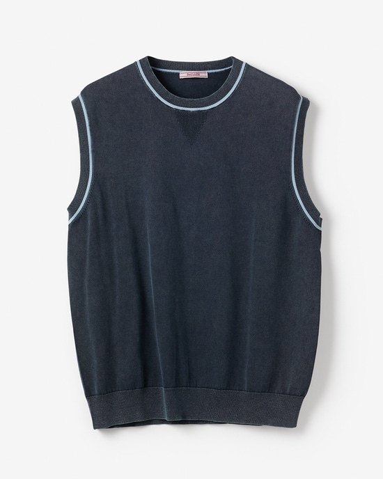 レトロウォッシュ綿100%ニットベスト