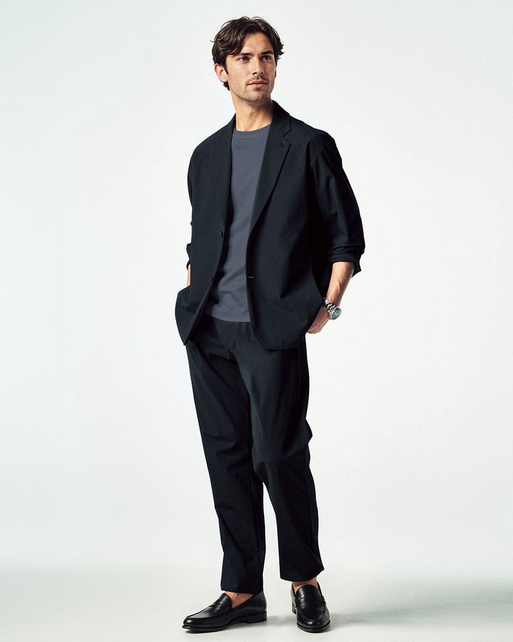 ７Days快適リラックスパンツワイドワンタック 詳細画像 ダークネイビー 1