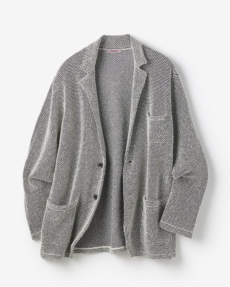 和紙ブレンド羽織りジャケット 詳細画像 ホワイトｘネイビー 1