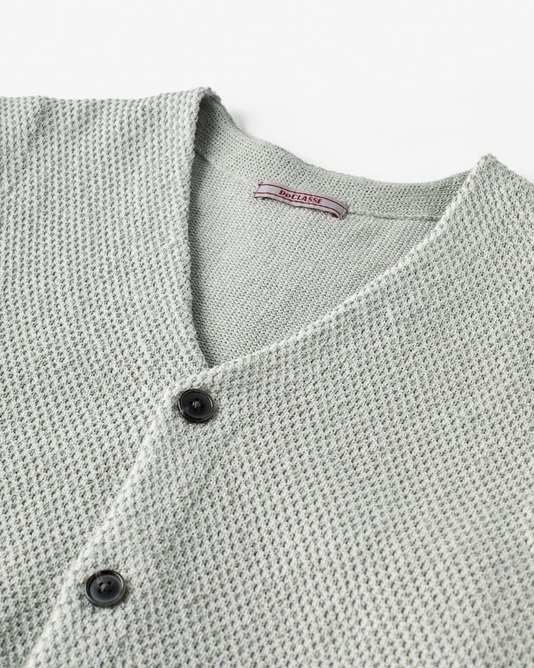 和紙ブレンド心地いいニットジレ 詳細画像 ライトグレー 2