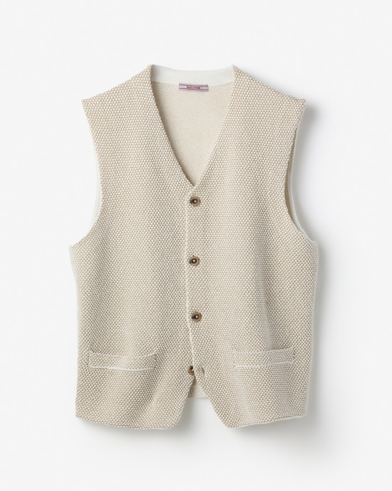 和紙ブレンド心地いいニットジレ