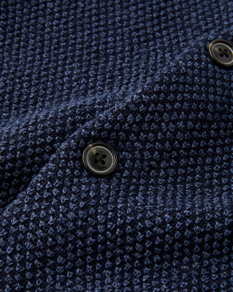 和紙ブレンド心地いいニットジレ 詳細画像 ダークインディゴ 2