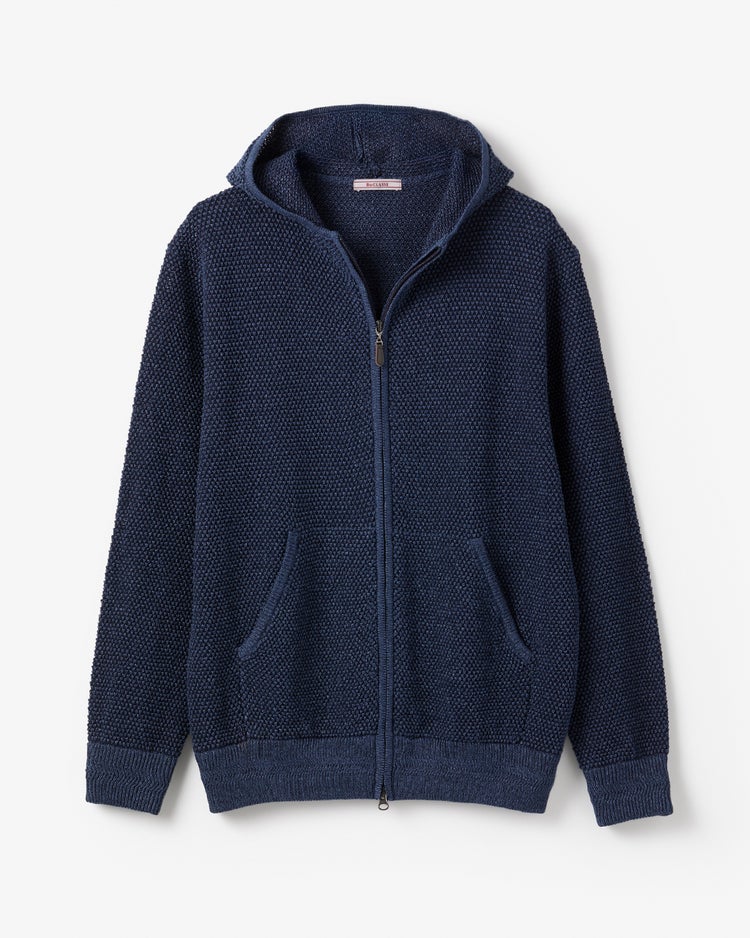 和紙ブレンドさらり爽快パーカ 詳細画像 ダークインディゴ 1