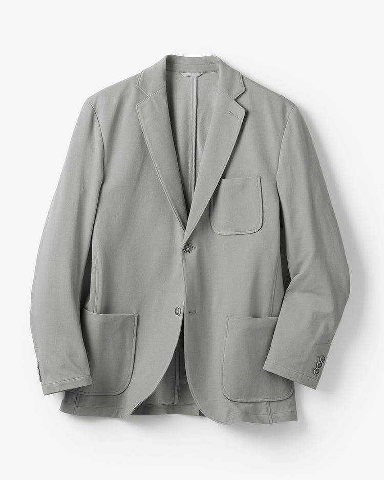 デニム風柔らか高伸縮ジャージジャケット 詳細画像 グレー 1